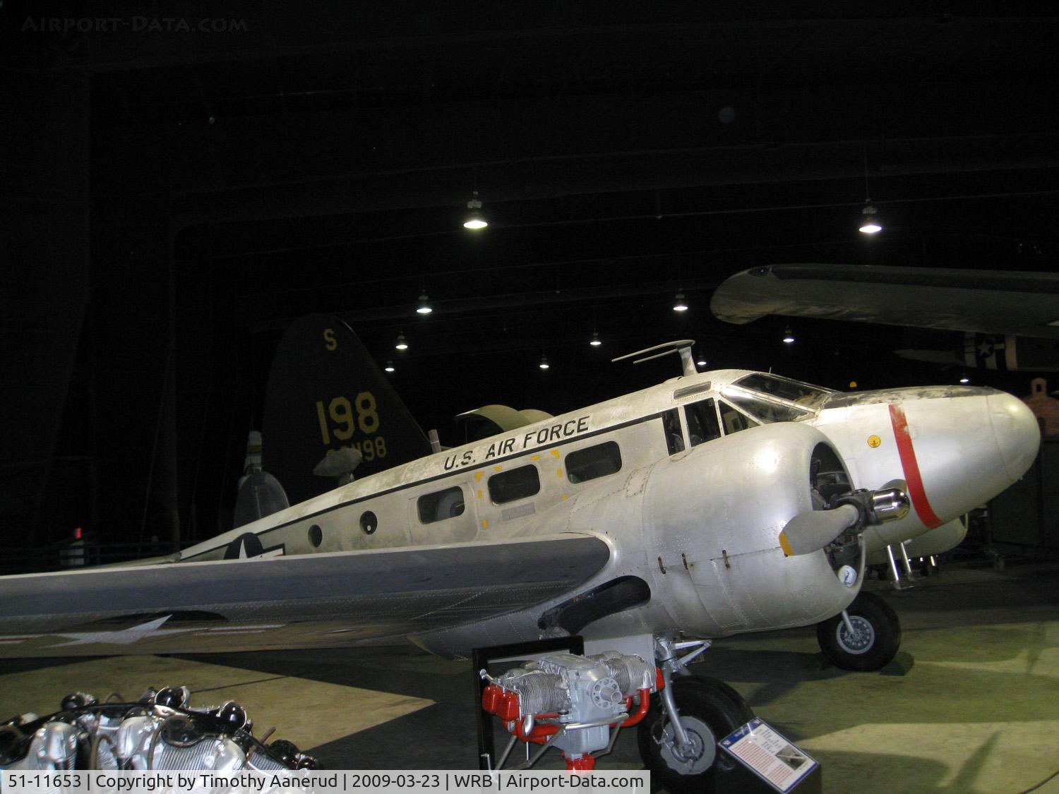 51-11653, 1951 Beech C-45G Expeditor C/N AF-210, Museum of Aviation, Robins AFB, incorrectly listed at the musuem as 52-11653