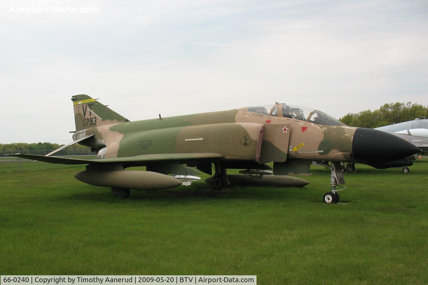 66-0240, 1966 McDonnell F-4D-29-MC Phantom II C/N 1899, Vermont Air National Guard airpark, Burlington, VT