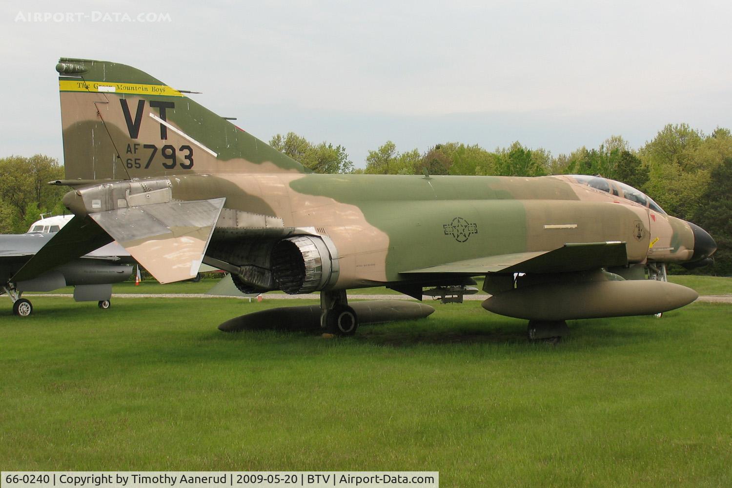 66-0240, 1966 McDonnell F-4D-29-MC Phantom II C/N 1899, Vermont Air National Guard airpark, Burlington, VT