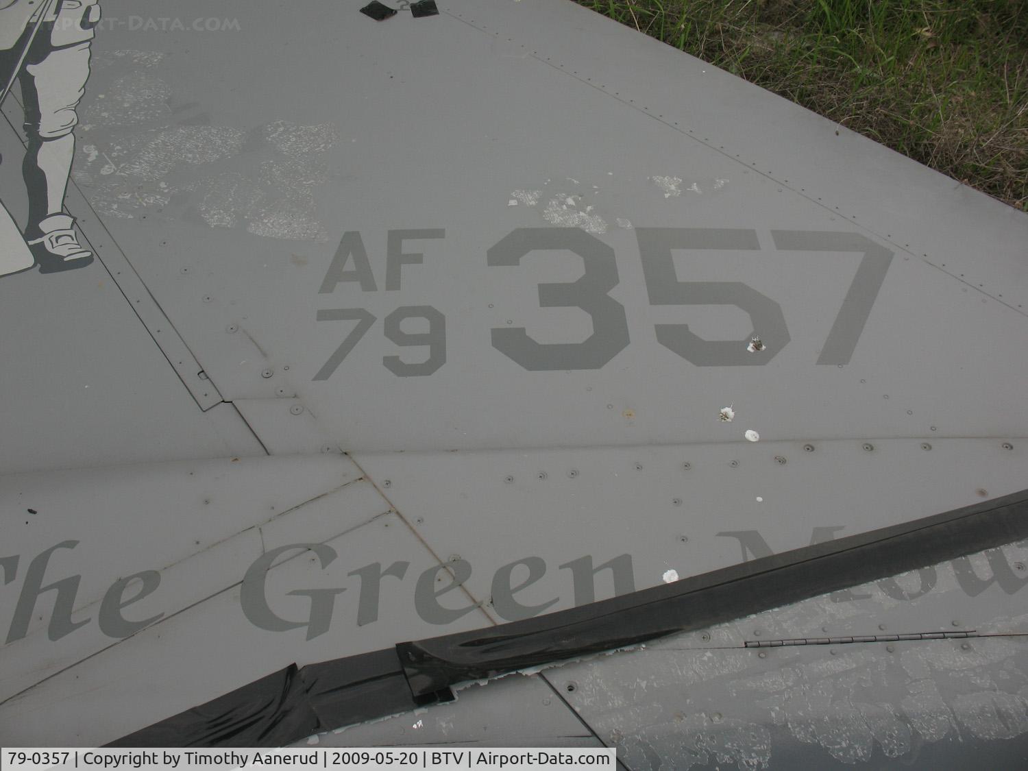 79-0357, 1979 General Dynamics F-16A Fighting Falcon C/N 61-142, Vermont Air National Guard airpark, Burlington, VT