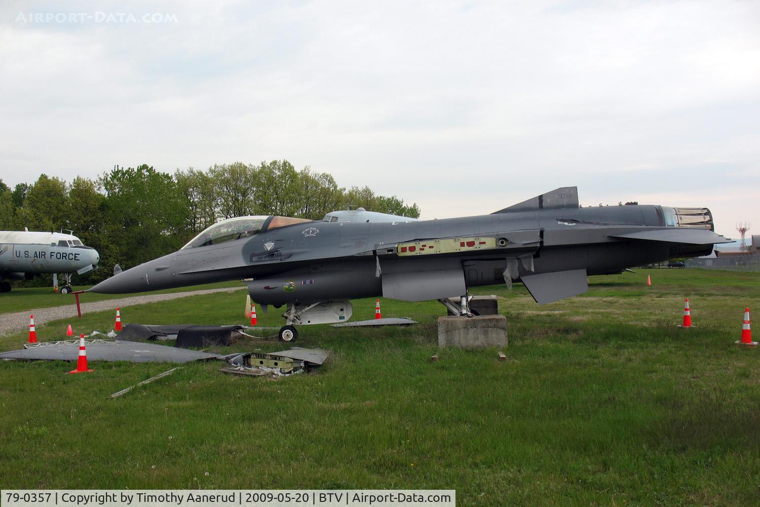 79-0357, 1979 General Dynamics F-16A Fighting Falcon C/N 61-142, Vermont Air National Guard airpark, Burlington, VT