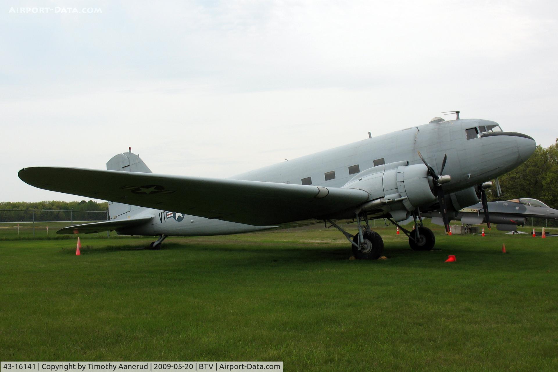43-16141, 1943 Douglas C-47B Skytrain C/N 20607, Vermont ANG airpark, Burlington, VT. MSN 20607, Ex N54610