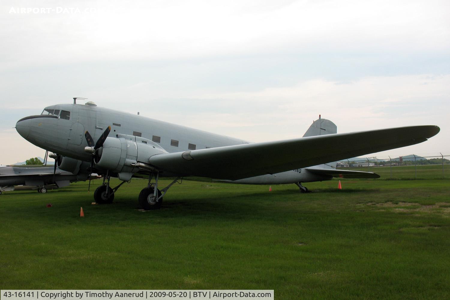 43-16141, 1943 Douglas C-47B Skytrain C/N 20607, Vermont ANG airpark, Burlington, VT. MSN 20607, Ex N54610