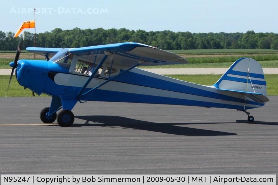 N95247, 1946 Taylorcraft BC12-D C/N 9647, Preparing to depart the Marysville, Ohio fly-in breakfast.