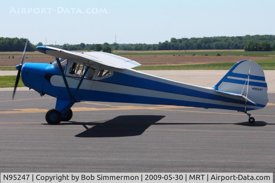 N95247, 1946 Taylorcraft BC12-D C/N 9647, Preparing to depart the Marysville, Ohio fly-in breakfast.