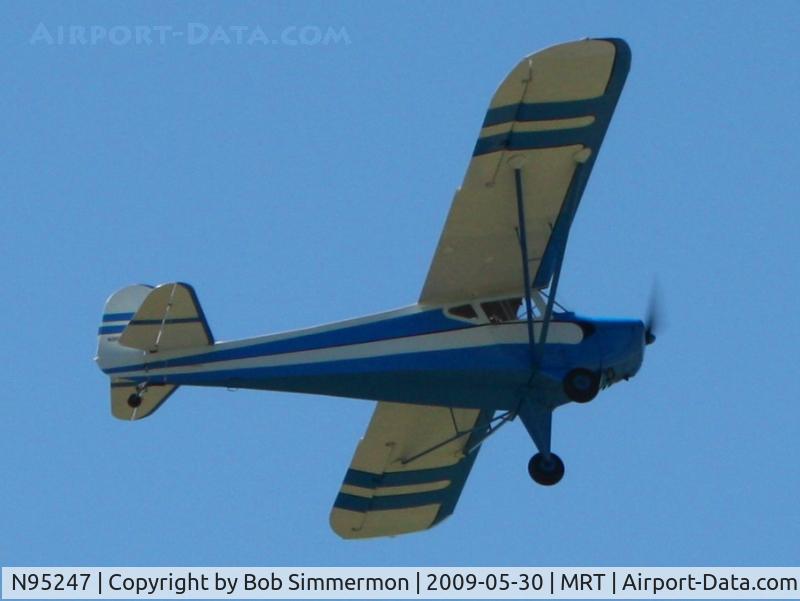 N95247, 1946 Taylorcraft BC12-D C/N 9647, Departing Marysville, Ohio