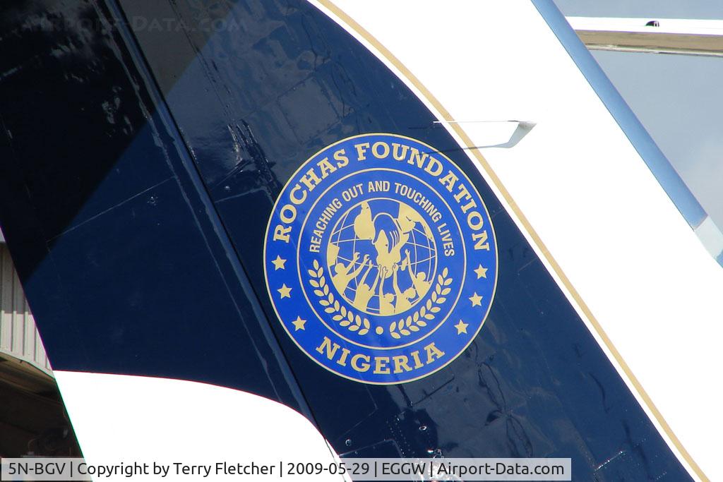 5N-BGV, 1976 Grumman G-1159 Gulfstream II C/N 177, Tail Logo on new scheme of 5N-BGV