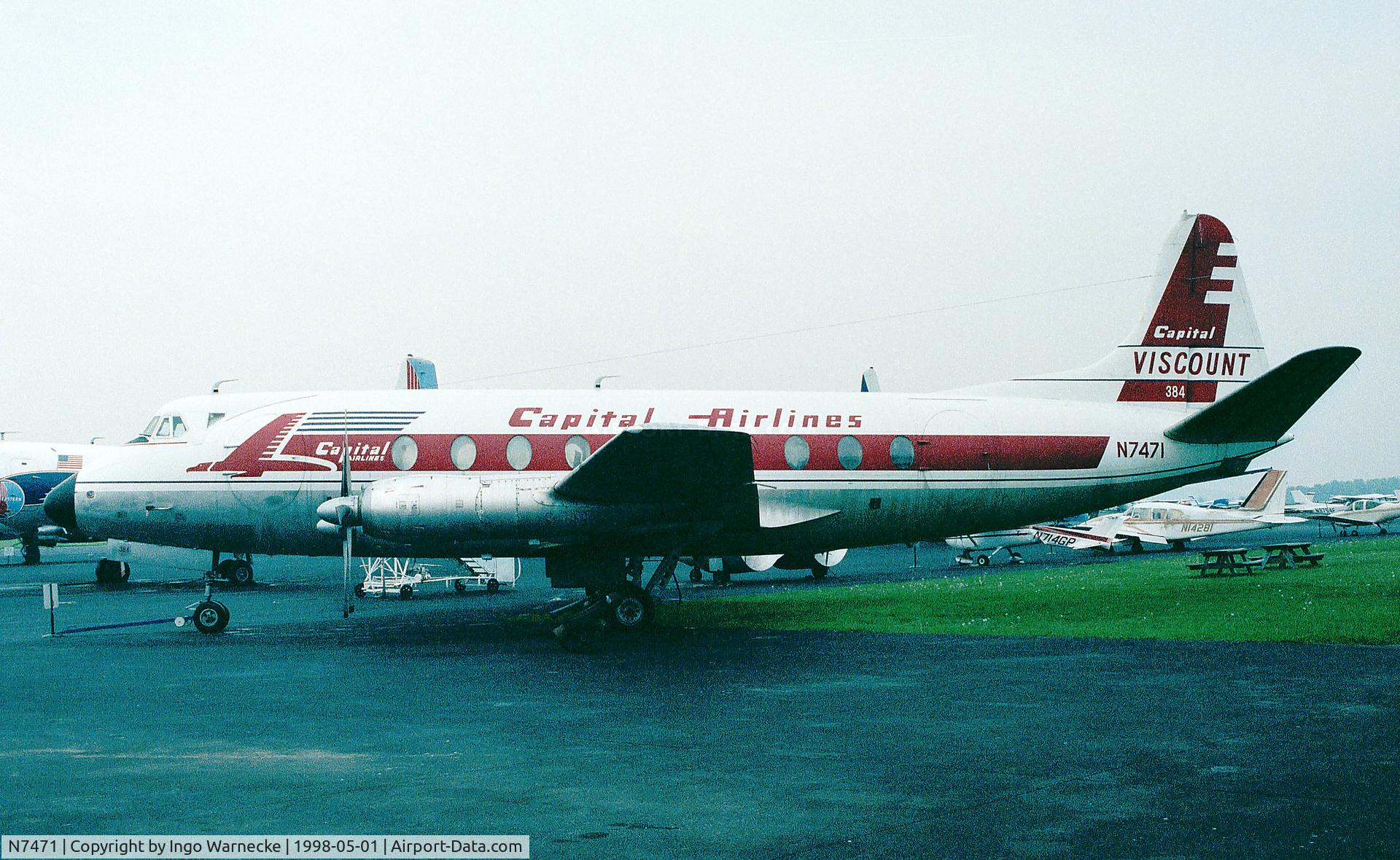 N7471, 1957 Vickers Viscount 797 C/N 233, Vickers Viscount 797 (Capital Airlines) at the Mid Atlantic Air Museum, Reading PA