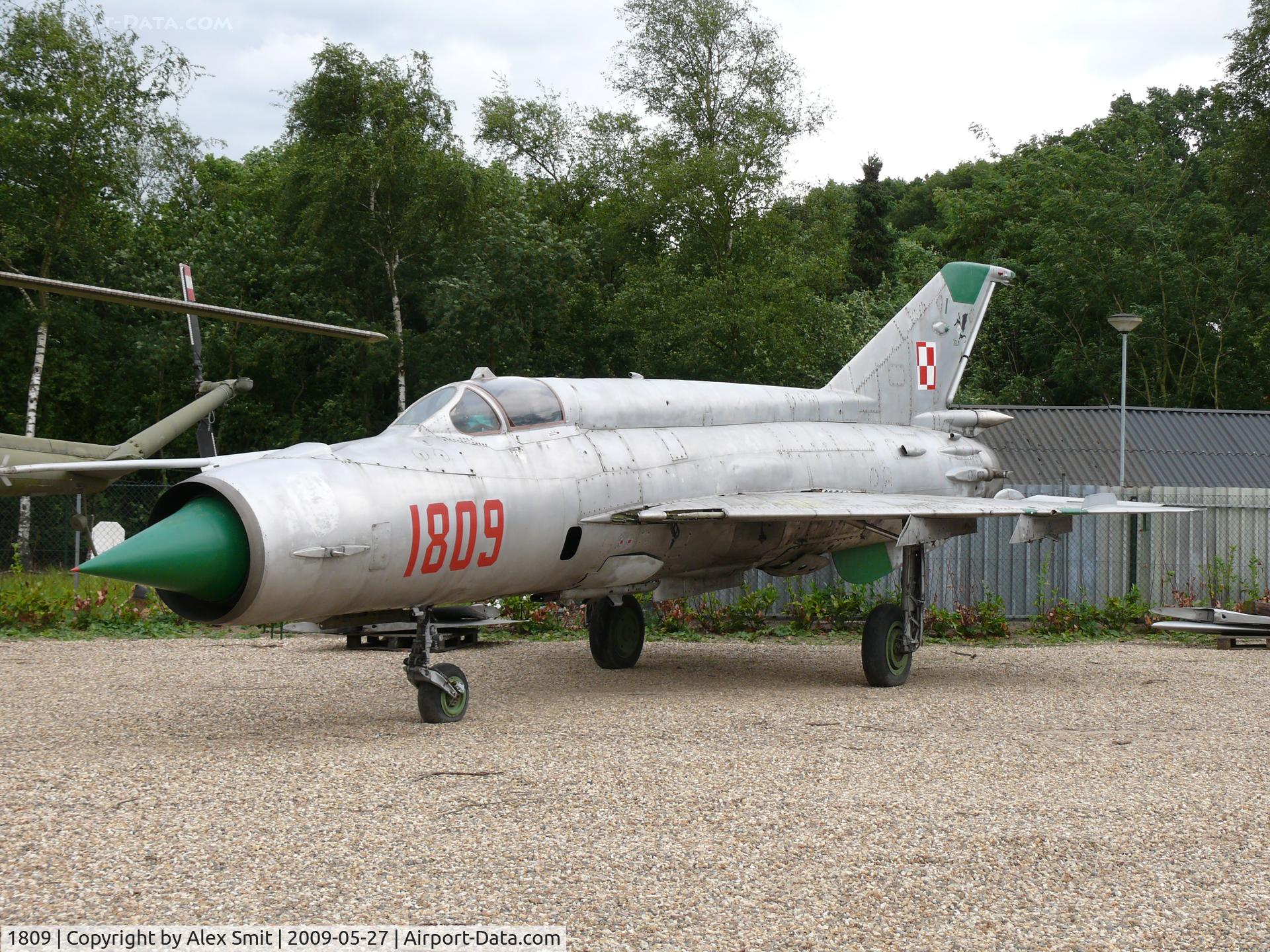 1809, 1996 Mikoyan-Gurevich MiG-21M C/N 961809, Mikoyan Mig21M Fishbed 1809 Polish Air Force part of the collection of Mr Piet Smets from Baarlo (PH) and stored in a small compound in Kessel (PH)
