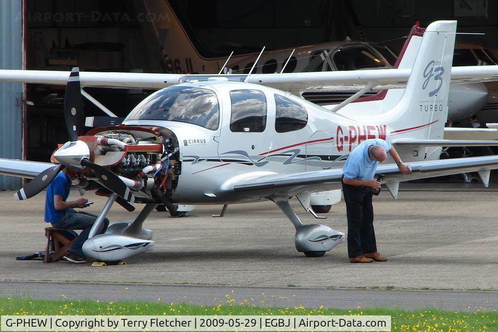 G-PHEW, 2008 Cirrus SR22 G3 GTS Turbo C/N 2915, Cirrus SR22 receiving attention at Gloucestershire Airport