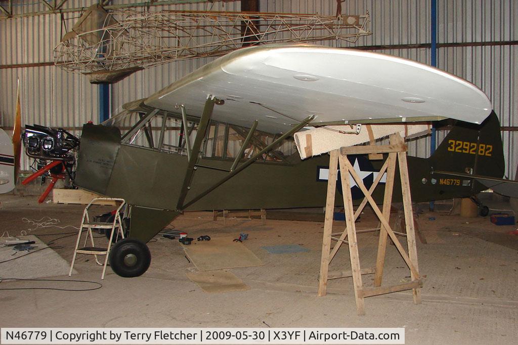 N46779, Piper J3C-65 Cub Cub C/N 10573, ex 43-29282 Cub being restored