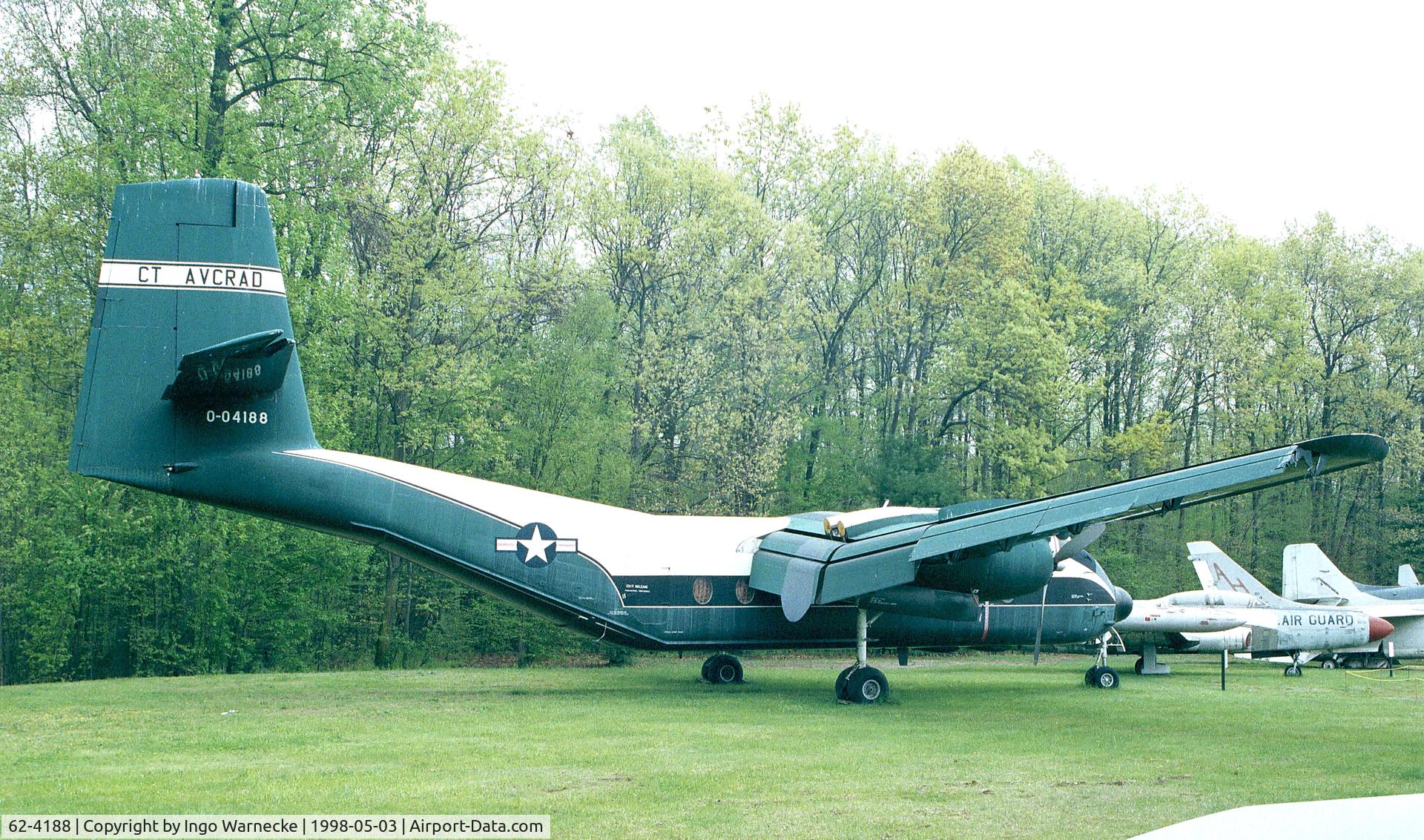 62-4188, 1962 De Havilland Canada C-7B Caribou C/N 130, De Havilland Canada C-7A (DHC-4) Caribou of the USAF at the New England Air Museum, Windsor Locks CT
