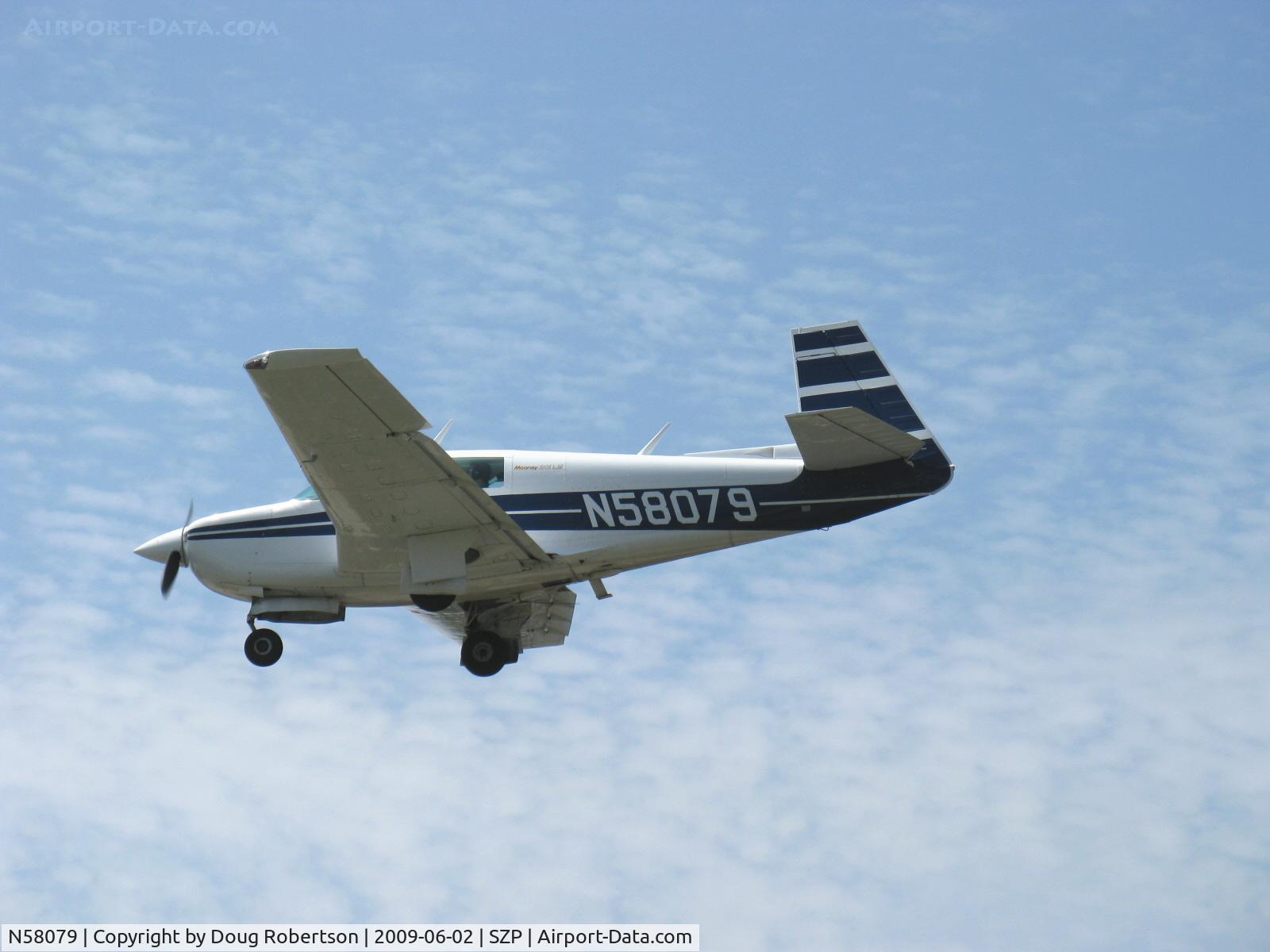 N58079, Mooney M20J 201 C/N 24-1638, 1987 Mooney M20J 201LM (Lean Machine), Lycoming IO-360 200 Hp, on final Rwy 22