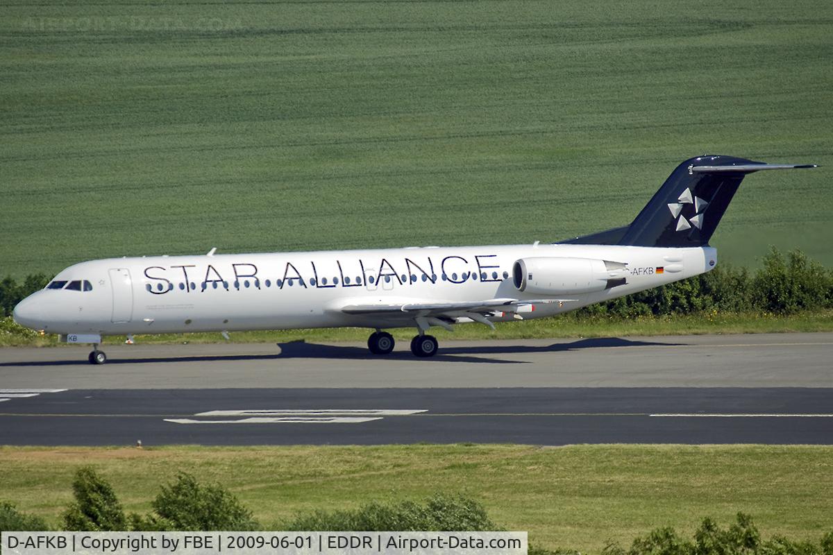 D-AFKB, 1994 Fokker 100 (F-28-0100) C/N 11527, Fokker100 at the holding point RW09