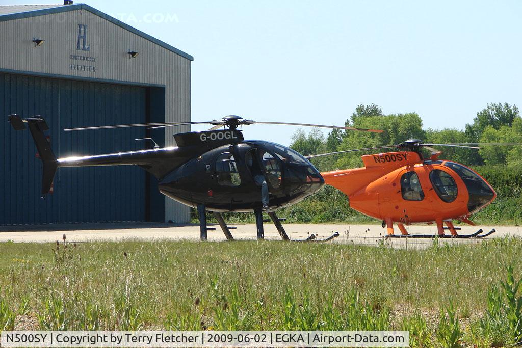 N500SY, 1983 Hughes 369E C/N 0007E, Orange MD 369E Heli at Shoreham Airport
