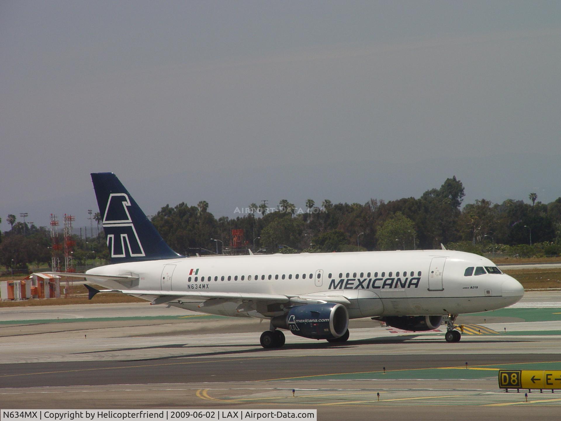 N634MX, 2001 Airbus A319-112 C/N 1634, Taxiing to Runway 24L