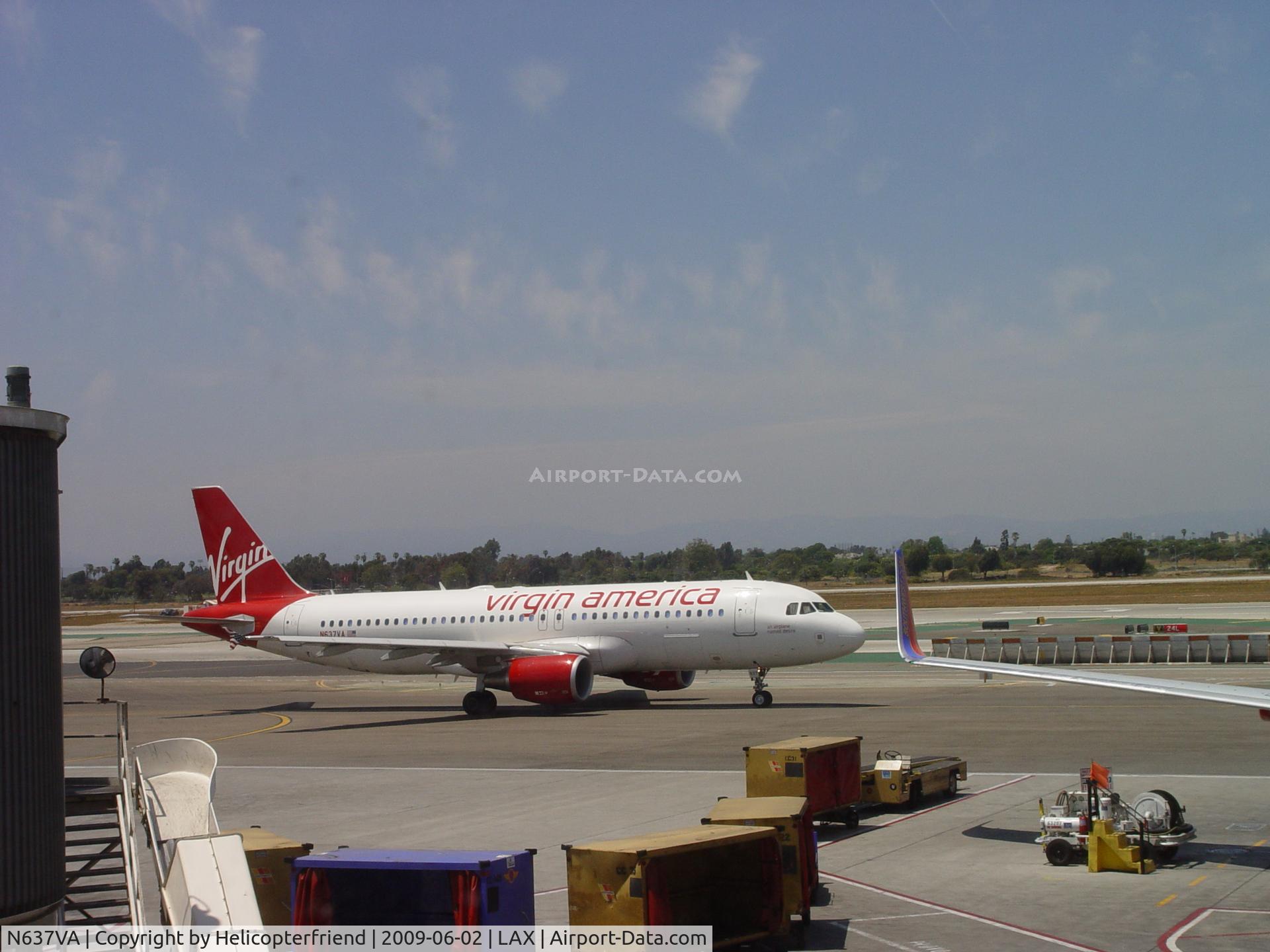 N637VA, 2008 Airbus A320-214 C/N 3465, An Airplane named Desire taxiing to Runway 24L