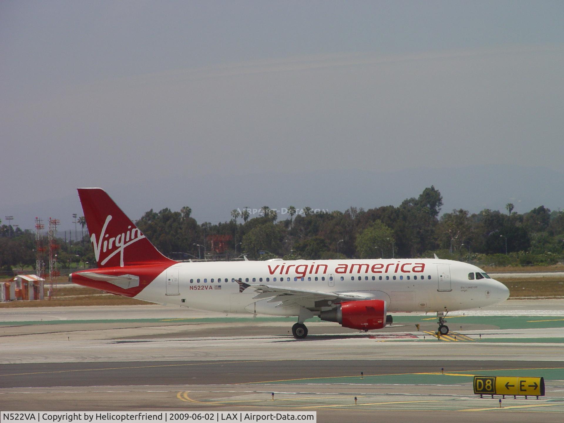 N522VA, 2006 Airbus A319-112 C/N 2811, Taxiing to Runway 24L