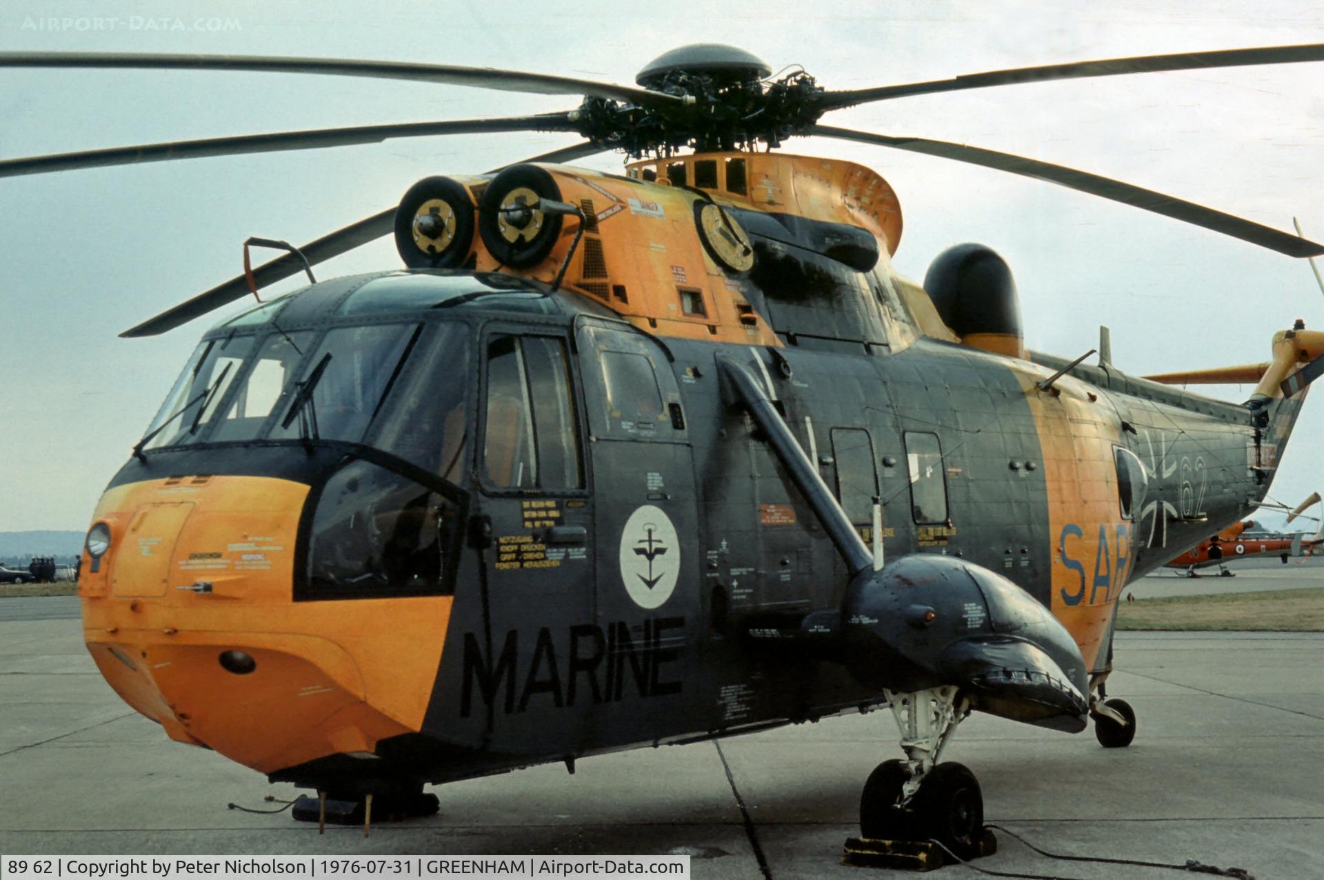 89 62, Westland Sea King Mk.41 C/N WA766, German Kreigsmarine Sea King of MFG-5 at the 1976 Intnl Air Tattoo at RAF Greenham Common.