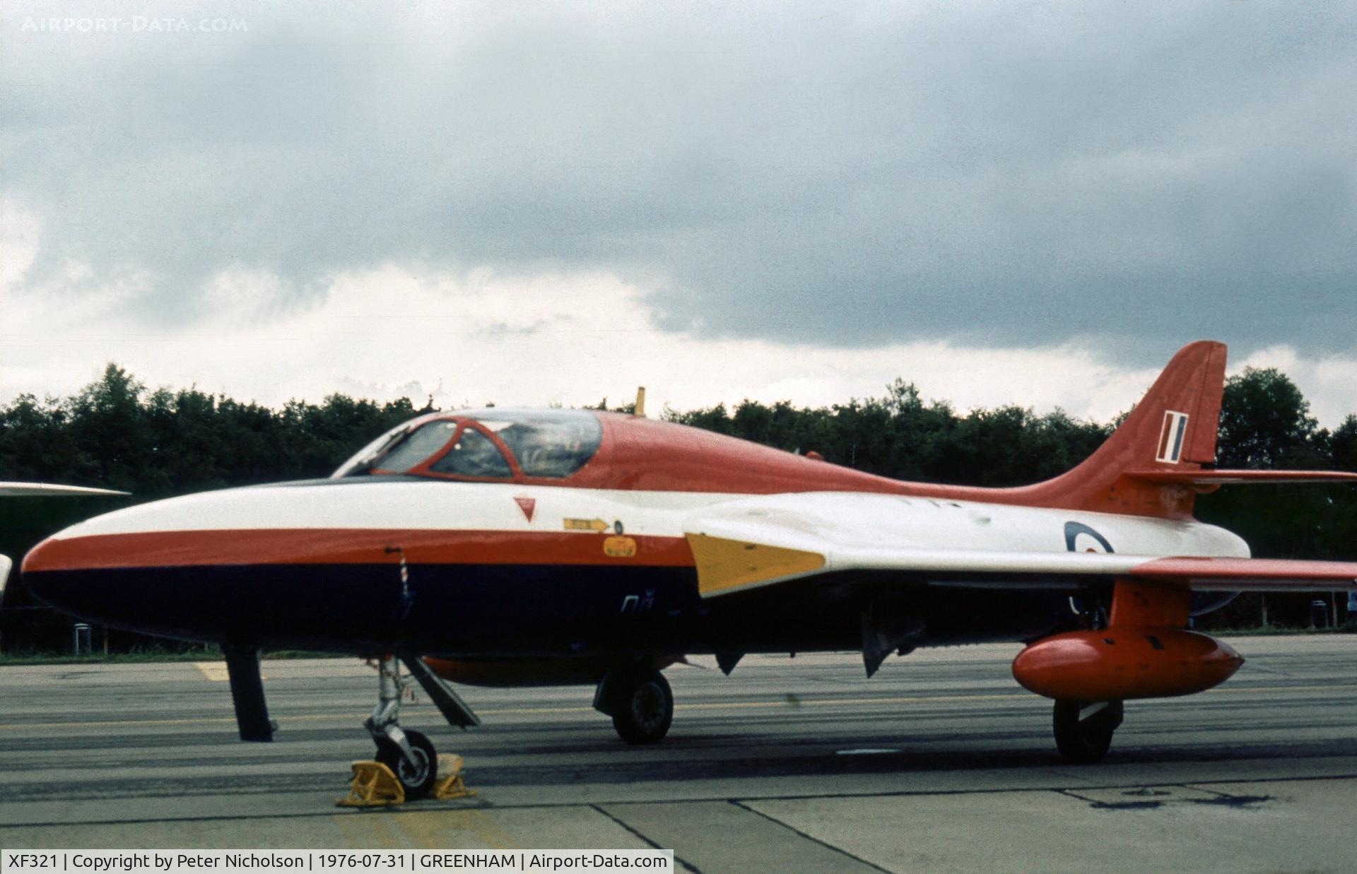 XF321, 1956 Hawker Hunter T.7 C/N HABL003082, Hunter T.7 of the Royal Aircraft Establishment at the 1976 Intnl Air Tattoo at RAF Greenham Common.