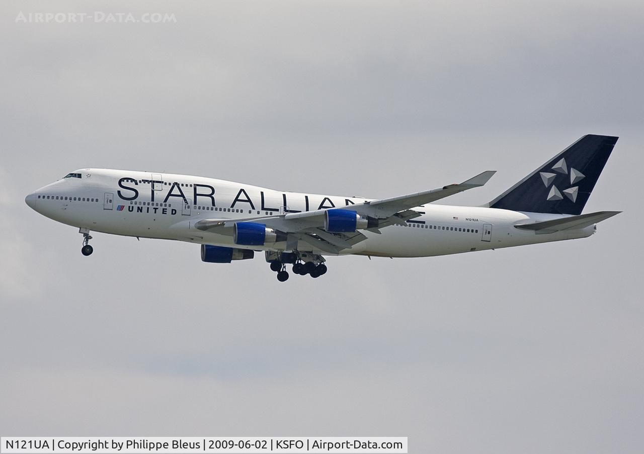 N121UA, 1999 Boeing 747-422 C/N 29167, In Star Alliance colors. Approaching one of the rwys 28