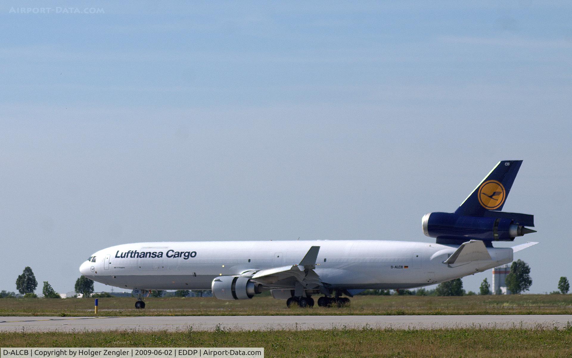 D-ALCB, 1998 McDonnell Douglas MD-11F C/N 48782, That Lufthansa Cargo beauty has just arrived at LEJ