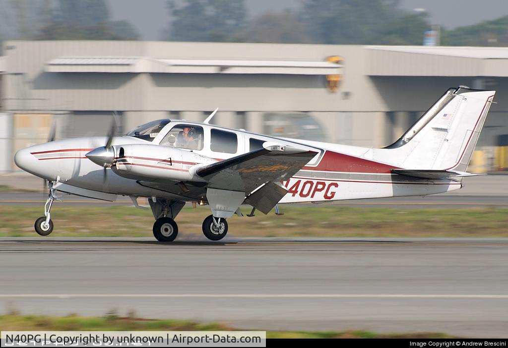 N40PG, 1980 Beech 58P Baron C/N TJ-309, N40PG landing at Long Beach Ca. airport