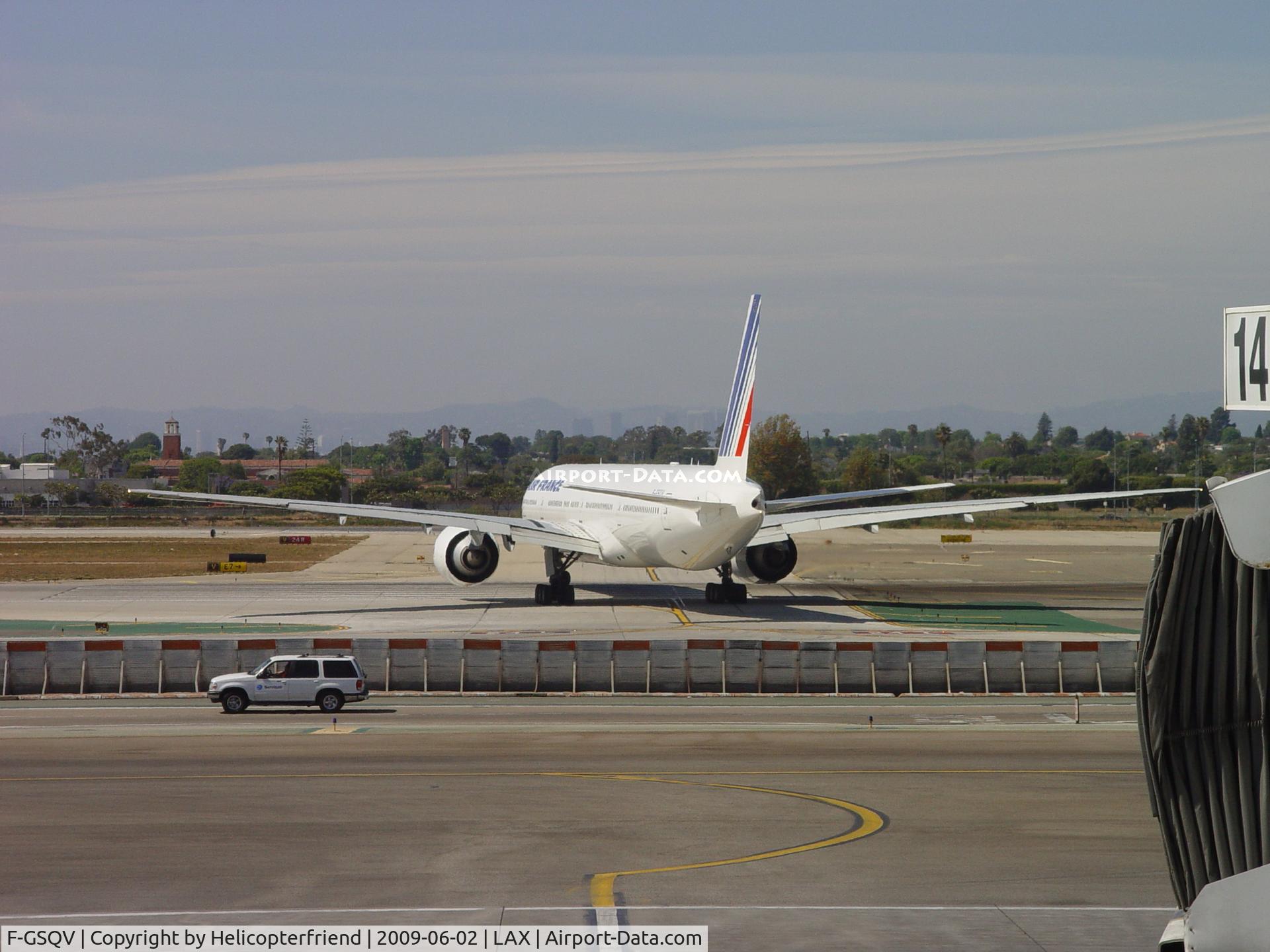 F-GSQV, 2007 Boeing 777-328/ER C/N 32854, Turning onto 24L from taxiway