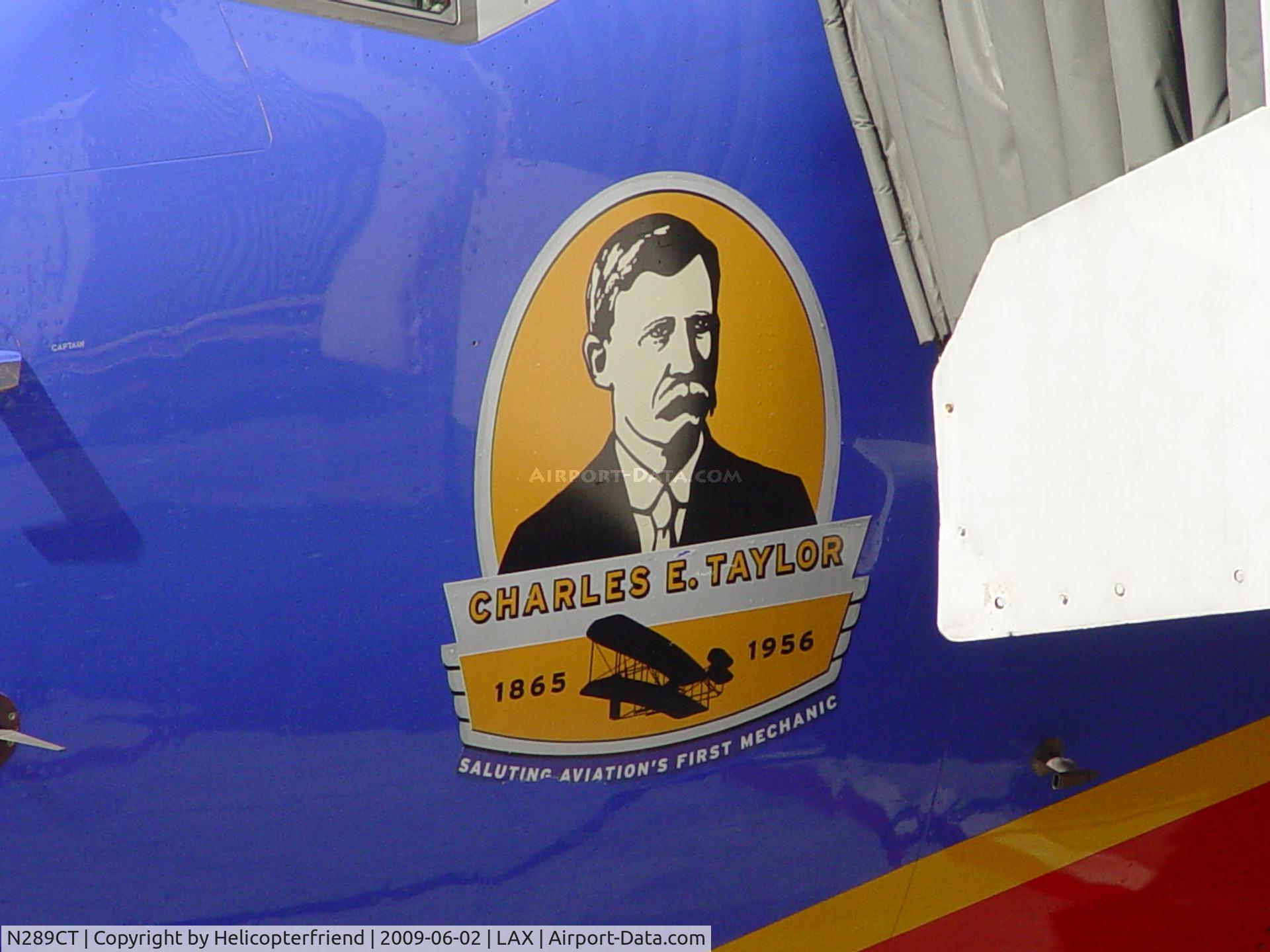 N289CT, 2007 Boeing 737-7H4 C/N 36633, Saluting aviation's first mechanic Charles E. Taylor