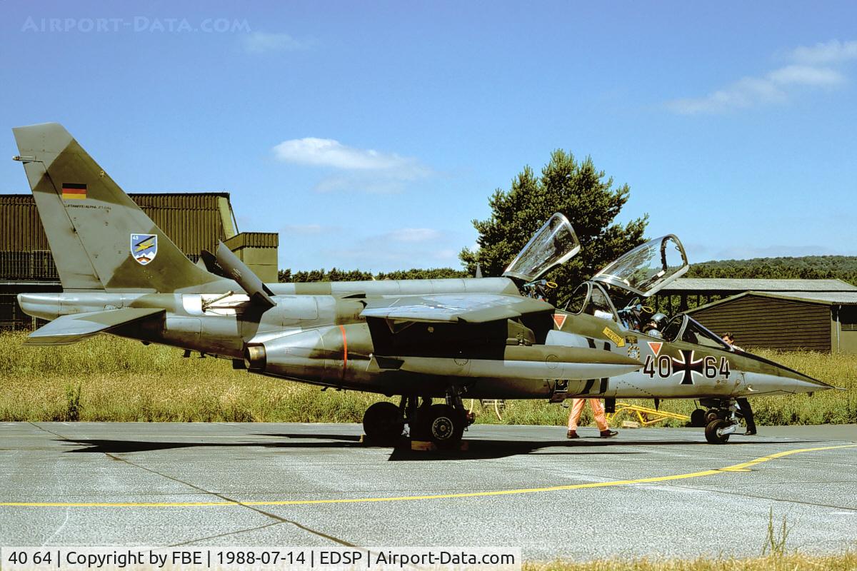 40 64, Dassault-Dornier Alpha Jet A C/N 0064, Dornier Alpha Jet at Fliegerhorst Pferdsfeld