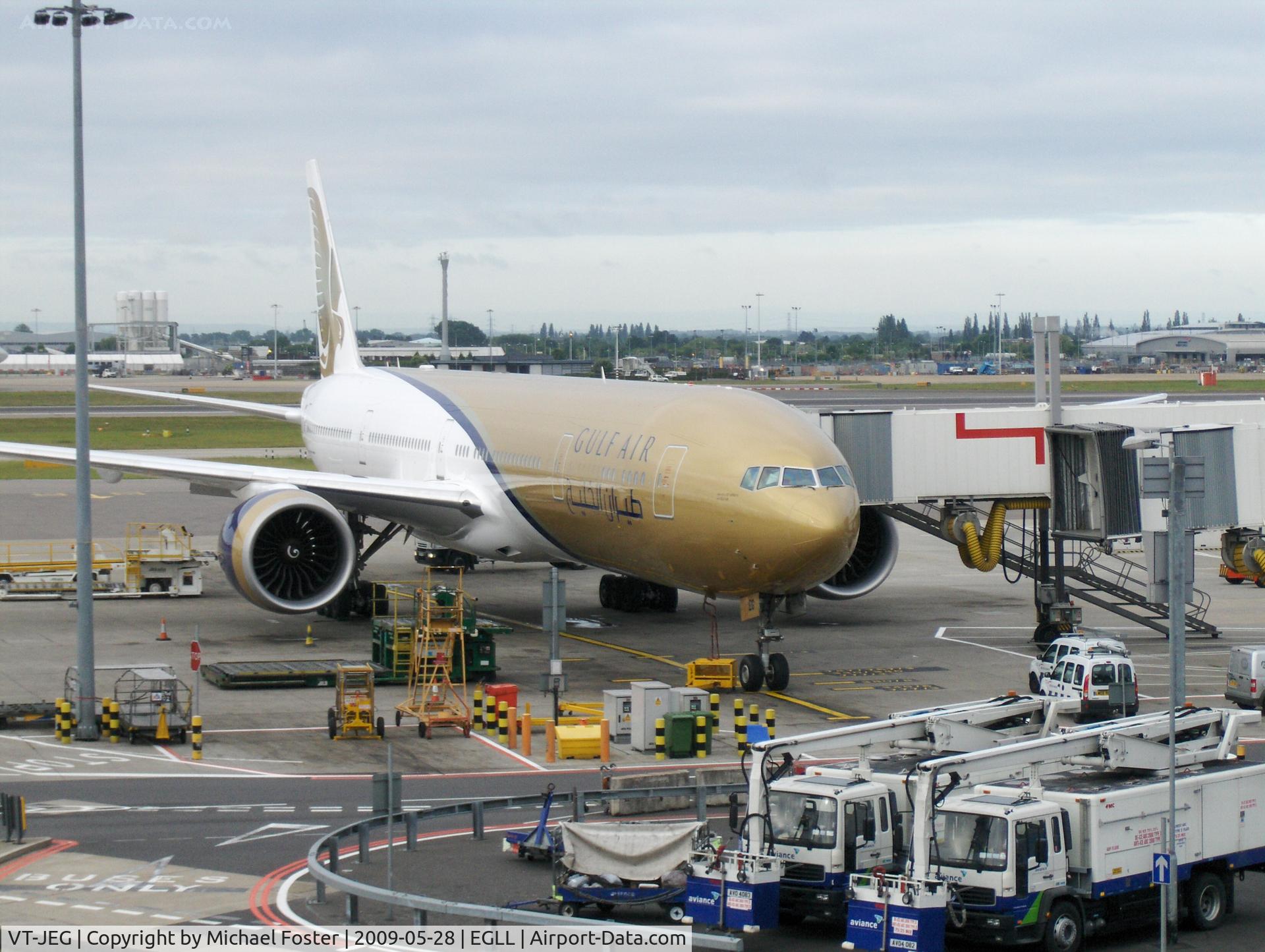 VT-JEG, 2007 Boeing 777-35R/ER C/N 35163, Heathrow, from Car Park 2