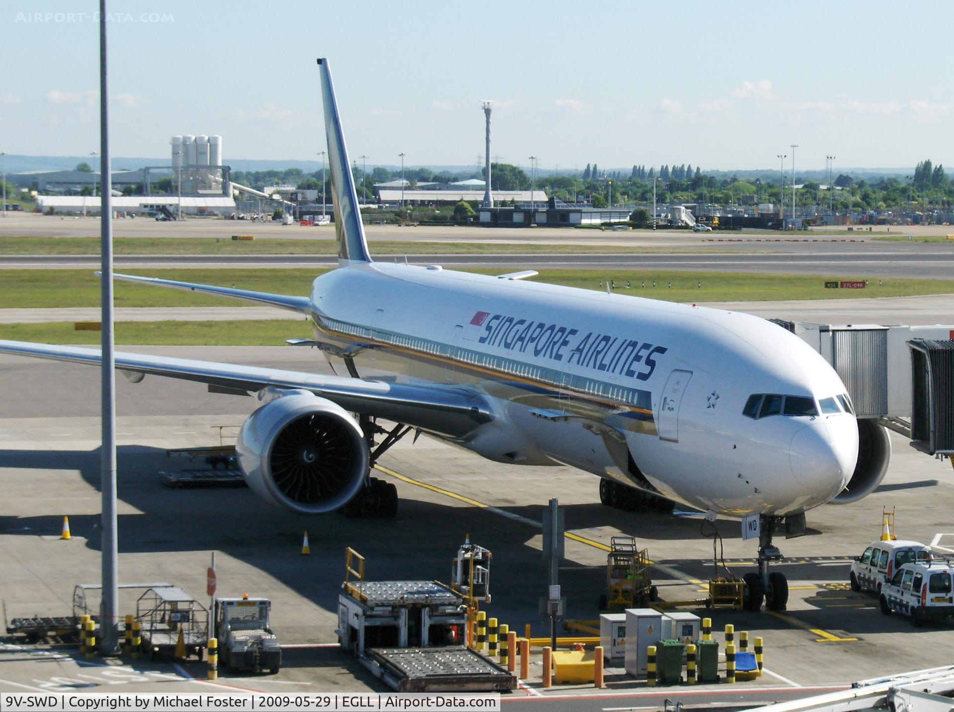 9V-SWD, 2006 Boeing 777-312/ER C/N 34569, Heathrow, from Car Park 2