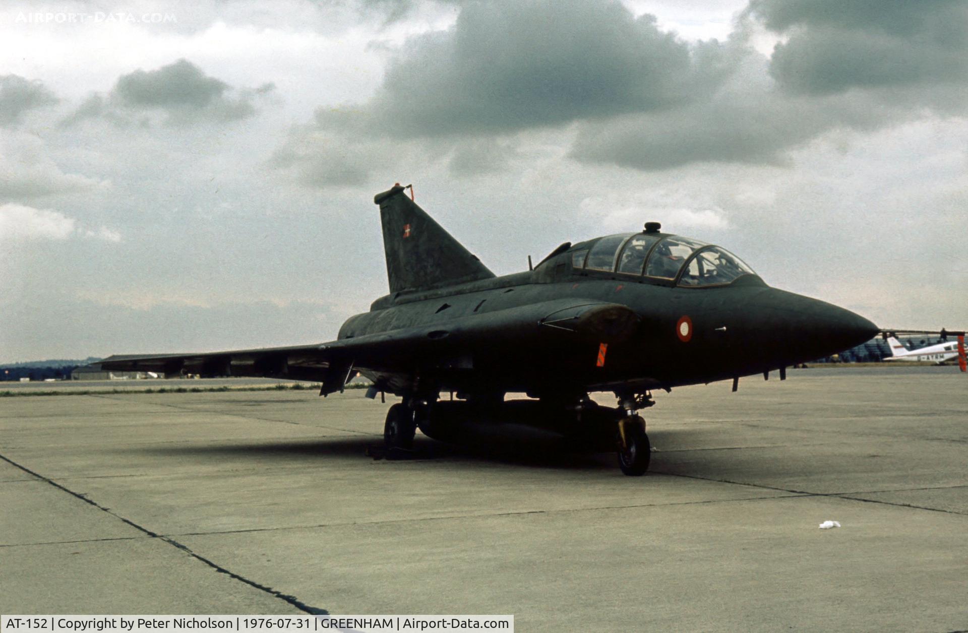 AT-152, 1971 Saab TF-35 Draken C/N 35-1152, TF-35 Draken of Esk 729 Royal Danish Air Force at the 1976 Intnl Air Tattoo at RAF Greenham Common.