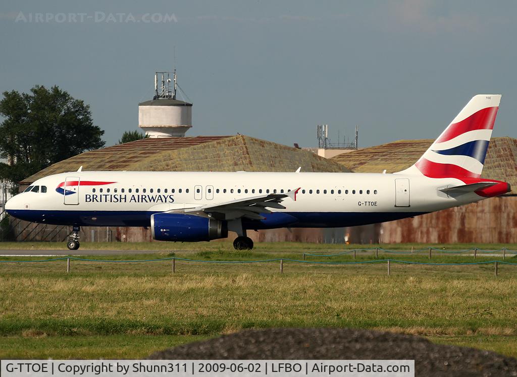 G-TTOE, 2002 Airbus A320-232 C/N 1754, Ready for take off rwy 32R