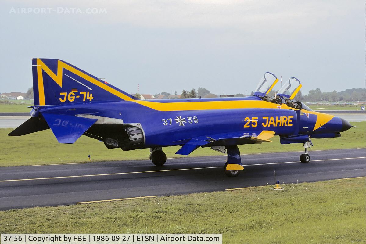 37 56, 1972 McDonnell Douglas F-4F Phantom II C/N 4486, 25th anniversary bird of Jagdgeschwader 74 at Fliegerhorst Neuburg
