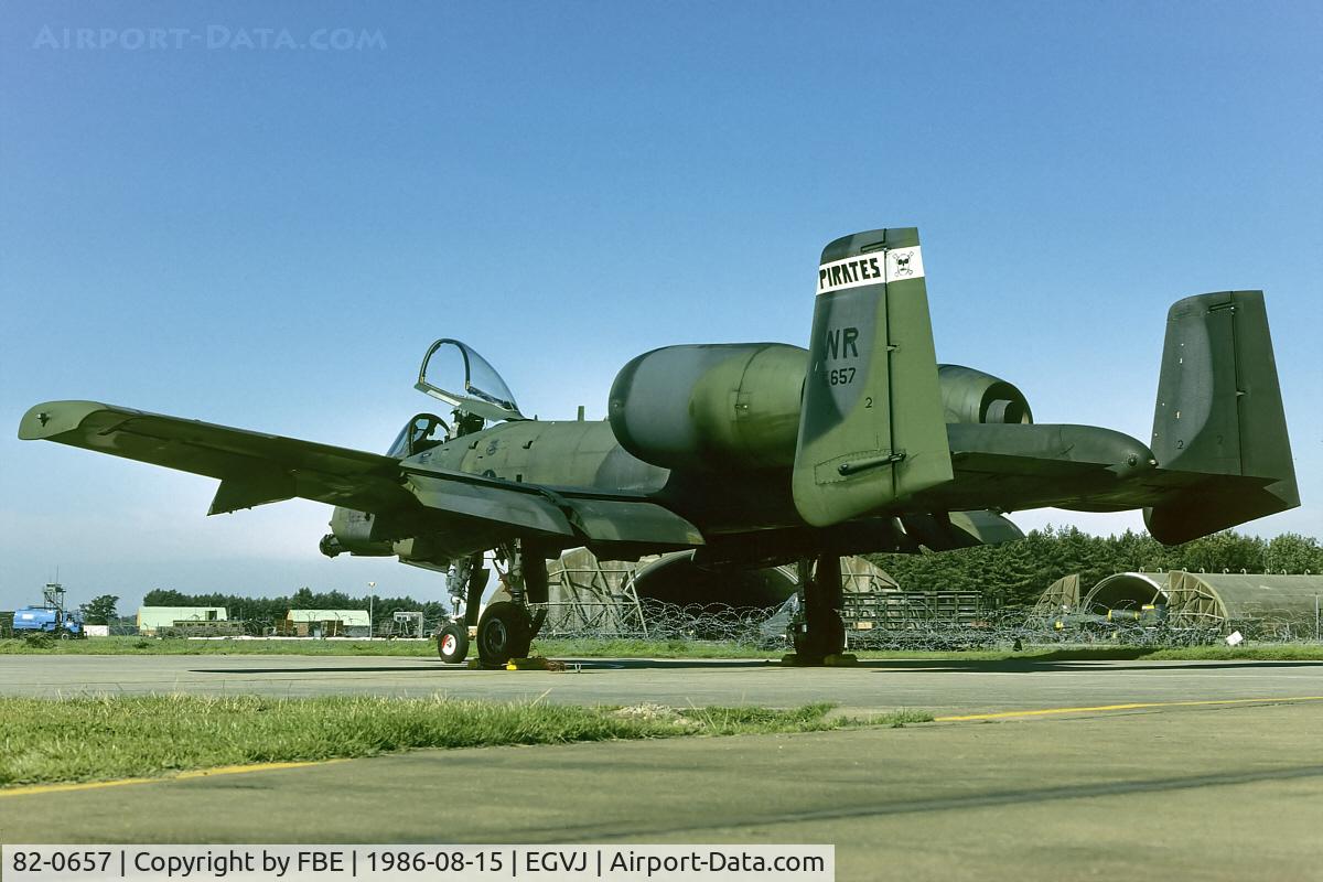 82-0657, 1980 Fairchild Republic A-10A Thunderbolt II C/N A10-0705, prior the next mission at RAF Bentwaters