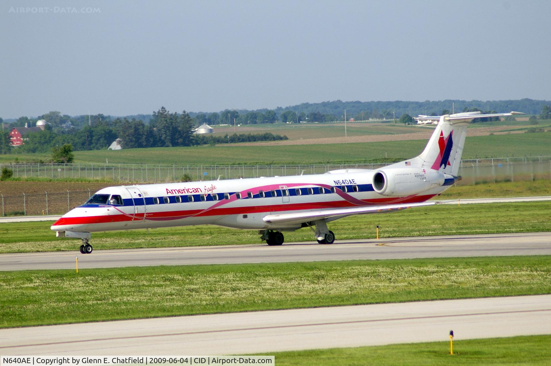 N640AE, 1999 Embraer ERJ-145LR (EMB-145LR) C/N 145183, Taxiing on Alpha after landing runway 27