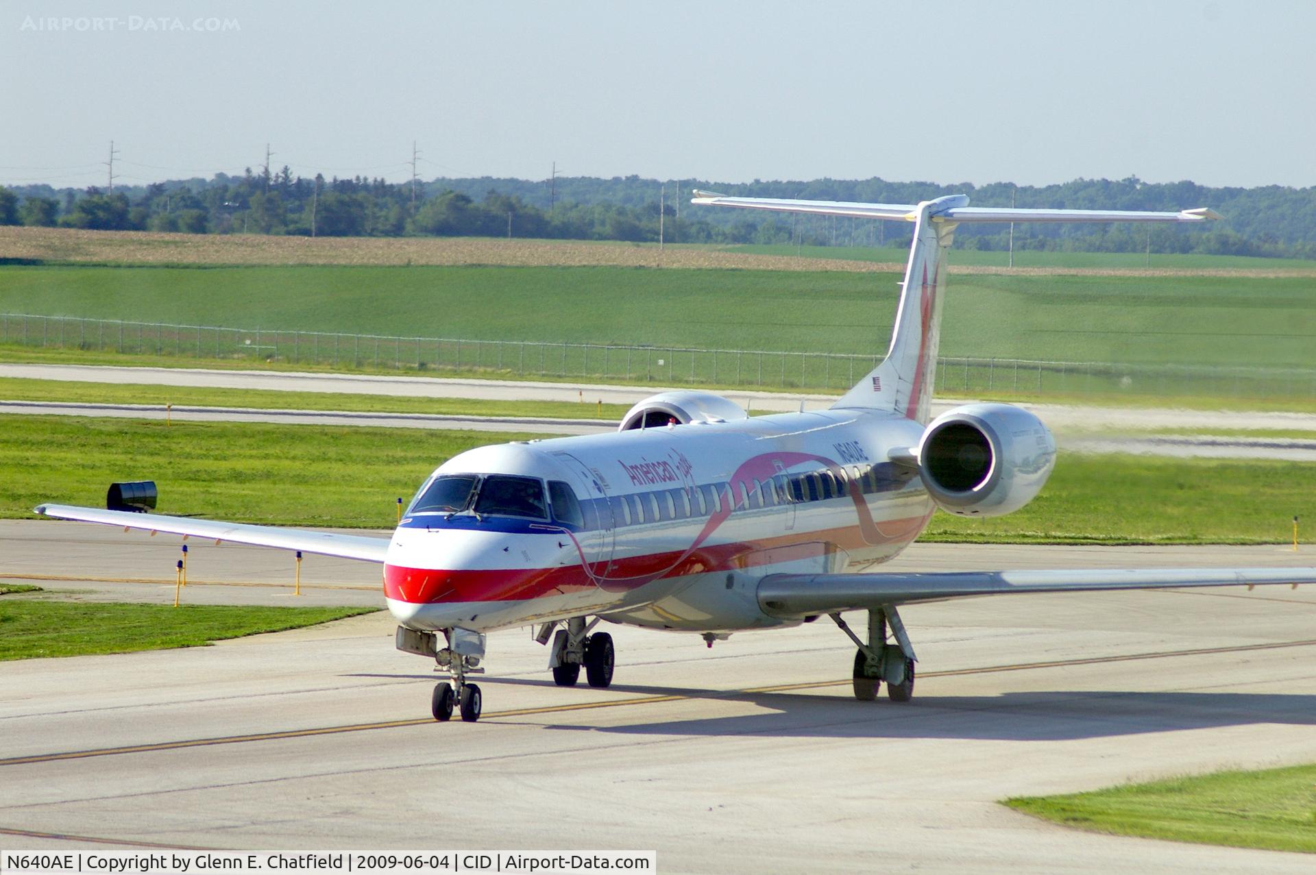 N640AE, 1999 Embraer ERJ-145LR (EMB-145LR) C/N 145183, Taxiing on Alpha 4 after landing runway 27