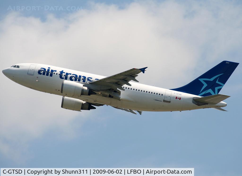C-GTSD, 1990 Airbus A310-304 C/N 547, Take off from rwy 32R to Montreal