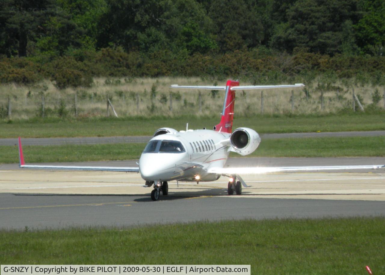 G-SNZY, 2008 Learjet 45 C/N 45-375, JUST ENTERING RWY 06 TO BACK TRACK
