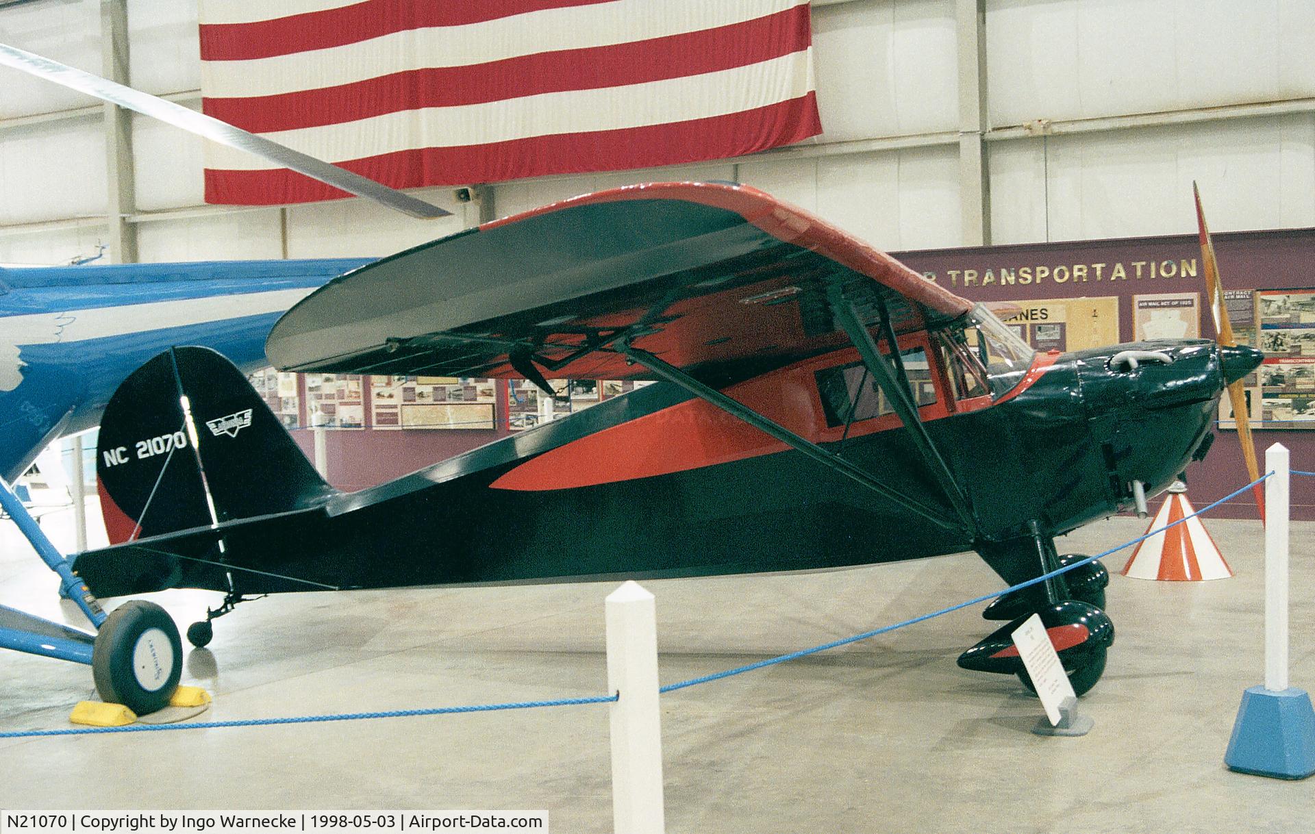 N21070, 1938 Aeronca 50-C C/N C-1018, Aeronca 50-C at the New England Air Museum, Windsor Locks CT