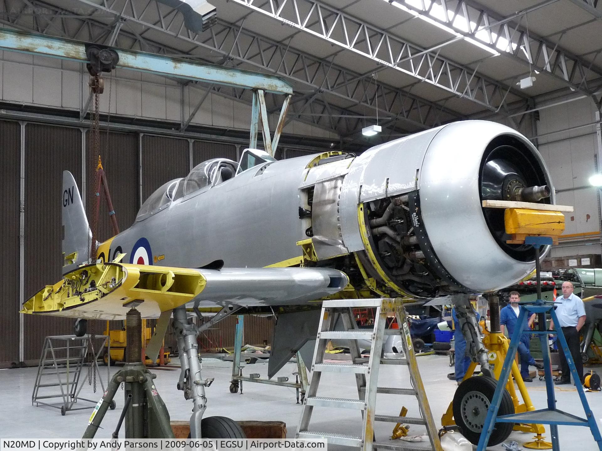 N20MD, 1952 Hawker Sea Fury T.20 C/N 41H/636070, Being put back together on its return to the UK