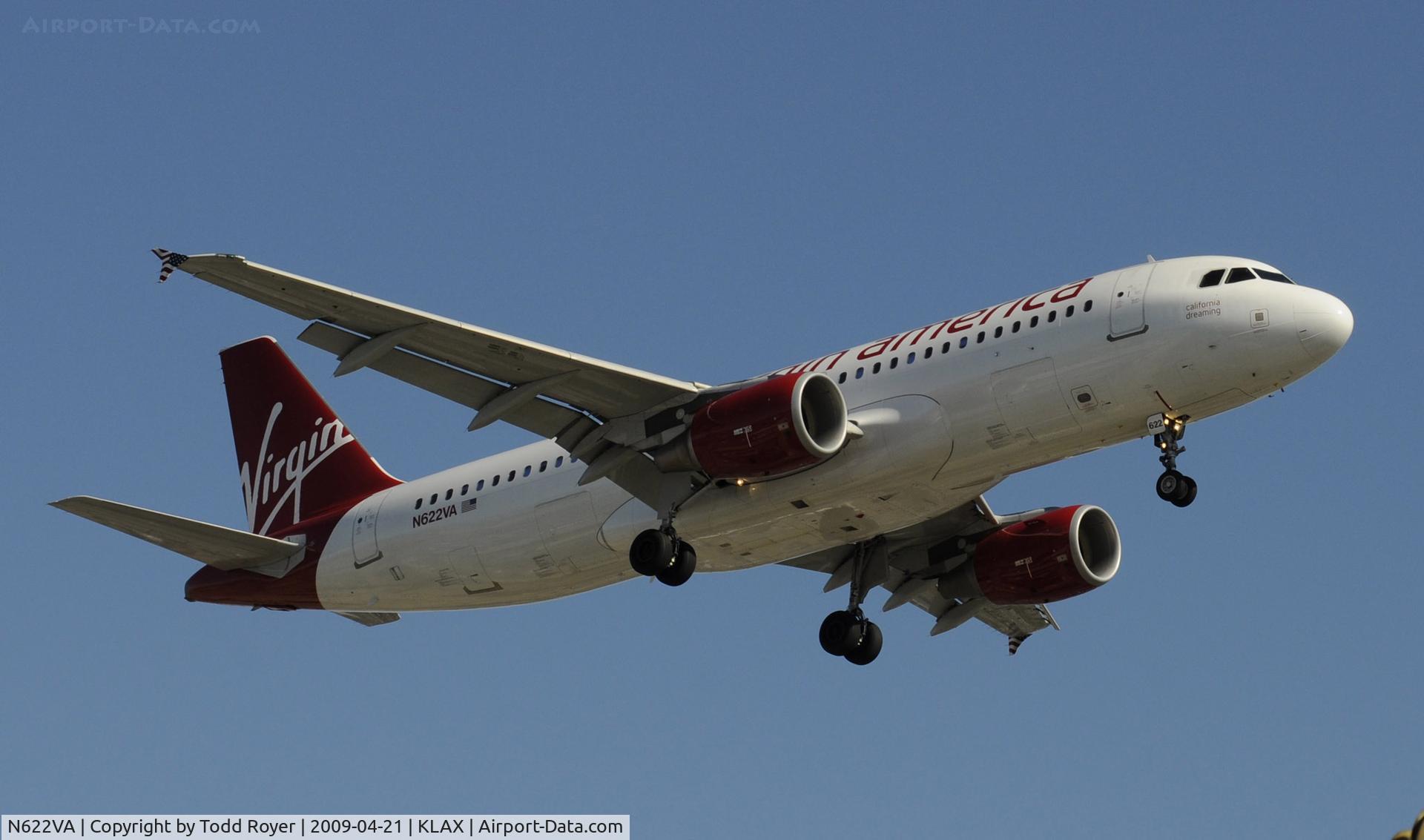 N622VA, 2006 Airbus A320-214 C/N 2674, Landing 24R at LAX