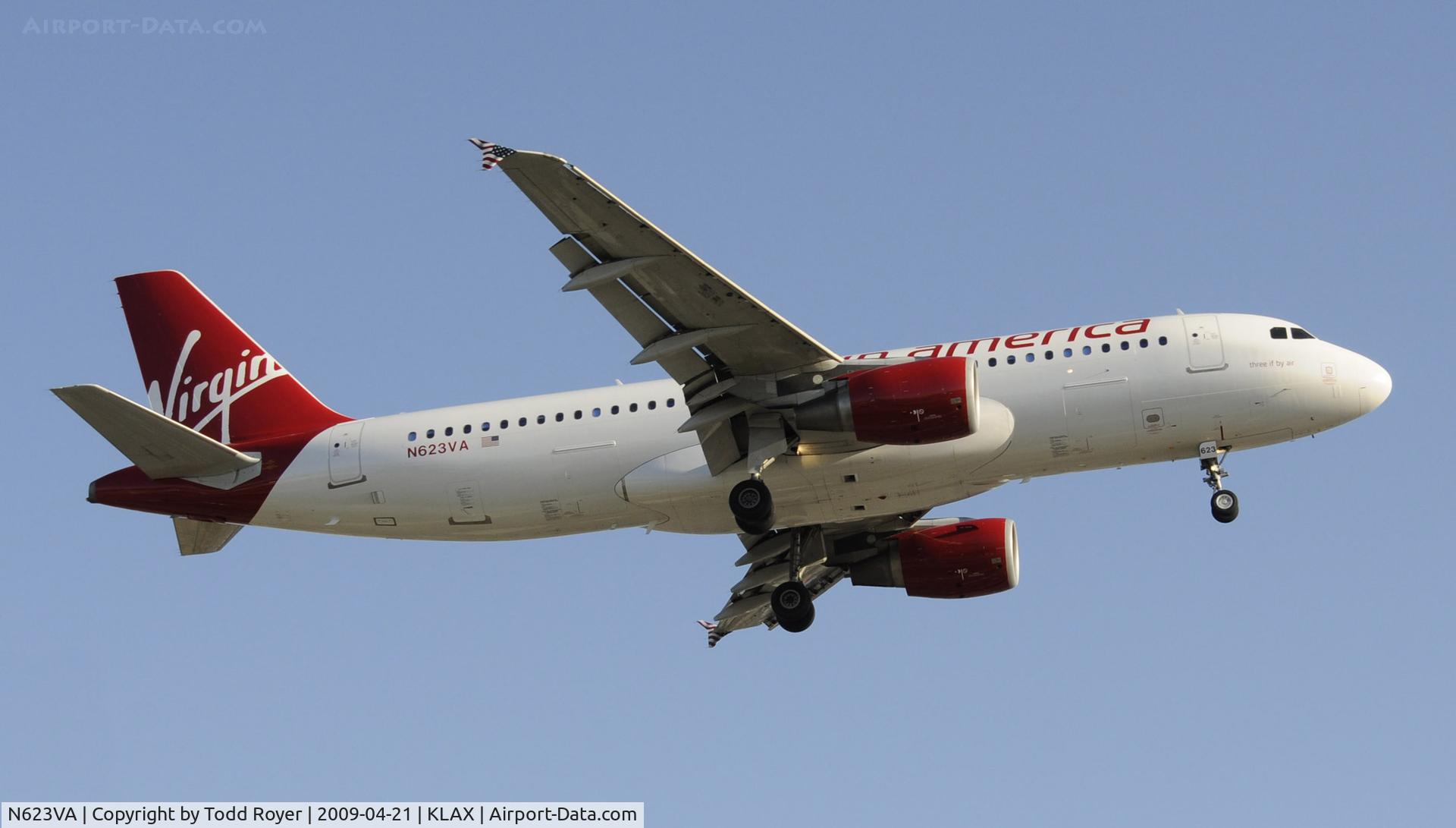 N623VA, 2006 Airbus A320-214 C/N 2740, Landing 24R at LAX