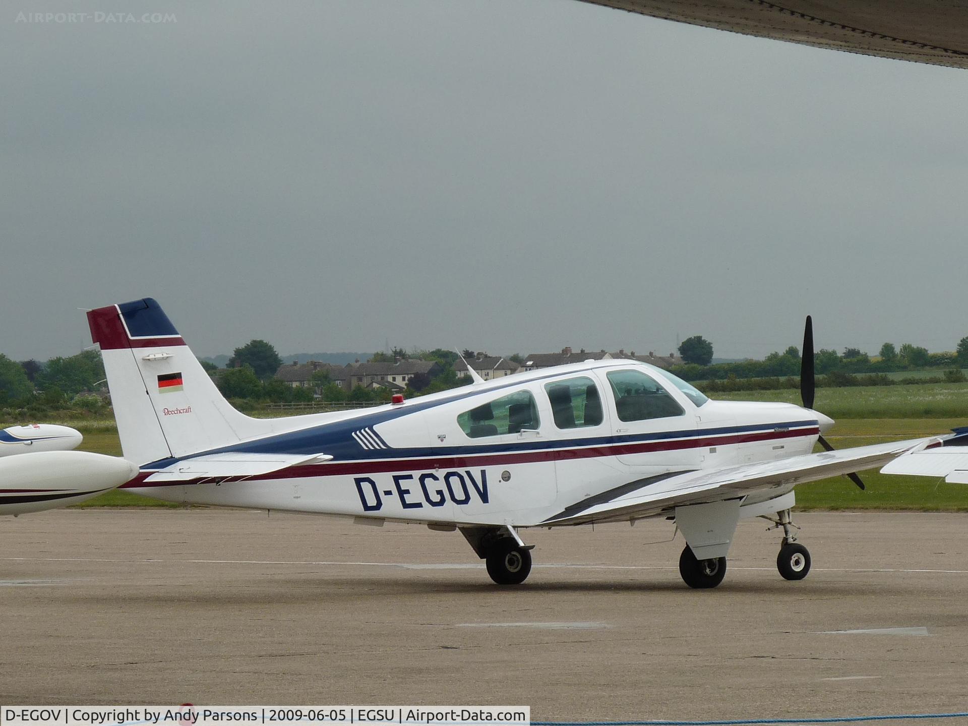 D-EGOV, 1991 Beech F33A Bonanza C/N CE-1576, One of several for the European Bonanza Soc UK tour