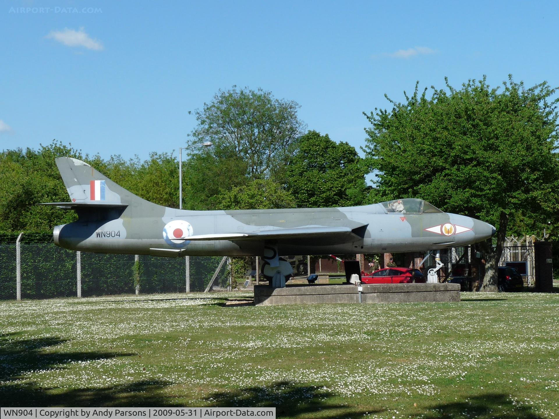 WN904, 1954 Hawker Hunter F.2 C/N S4/U/2912, Gate  Gaurd at Waterbeach Barracks Cambridgeshire