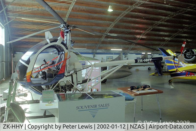 ZK-HHY, 1974 Hughes 269C C/N 44-0293, Cr Pollack Creek, near Ross, Westland 16Mar87. Rebuilt for display at Ashburton Aviation Museum
