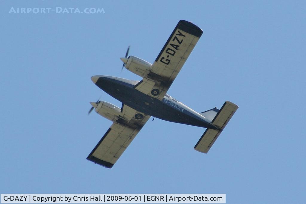 G-DAZY, 1977 Piper PA-34-200T Seneca II C/N 34-7770335, overflying Hawarden