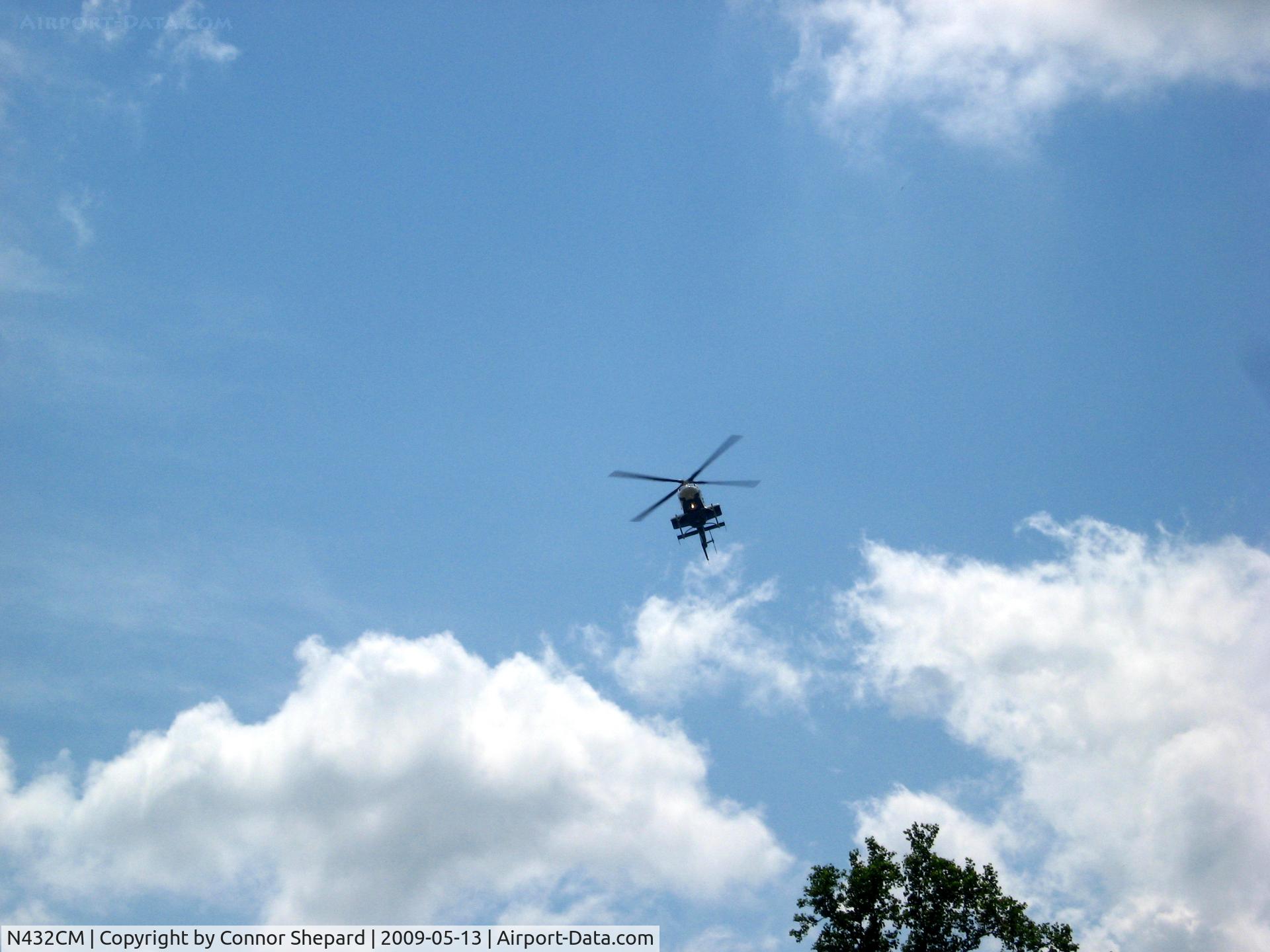 N432CM, 2002 Bell 430 C/N 49092, Circling to land