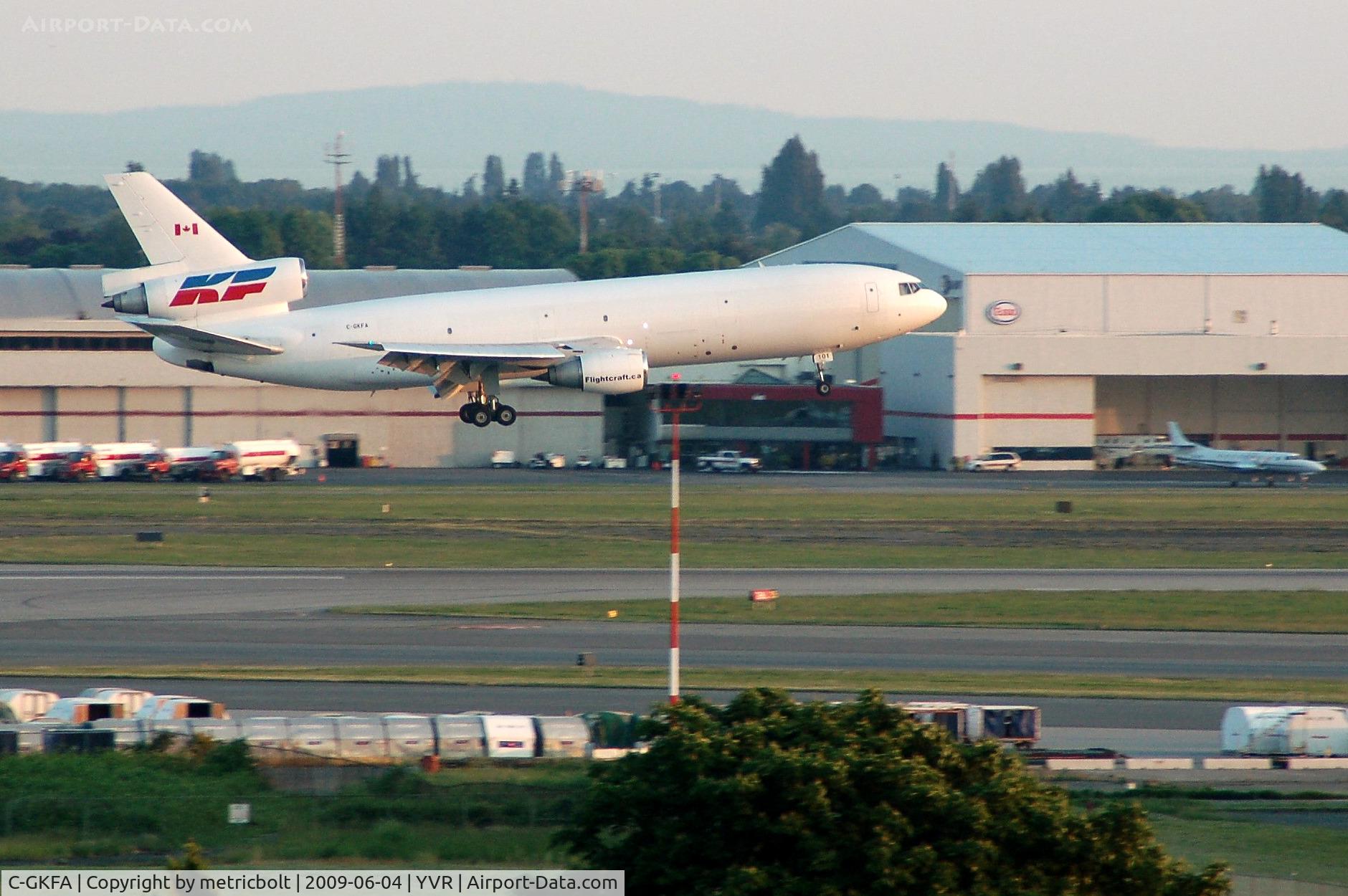 C-GKFA, 1975 McDonnell Douglas DC-10-30F C/N 46921, Landing at YVR,now with titles on tail